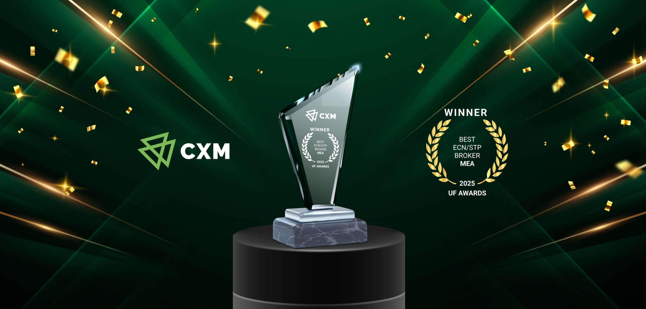 CXM Wins Best ECN/STP Broker – MEA at Ultimate Fintech Awards 2025!