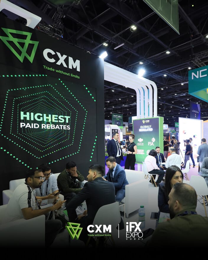 CXM "Highest Paid Rebates" stand at the iFX Expo