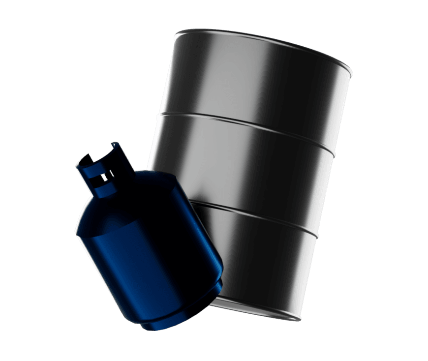 Energies trading — crude oil barrels and gas illustration